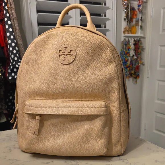Tory Burch Beige Leather Backpack - Picture 6 of 16